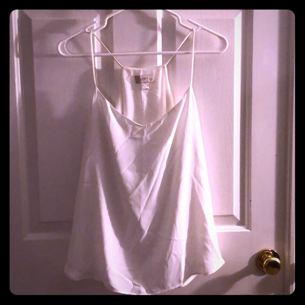 LOFT white swing cami  -great w sweaters, blazers